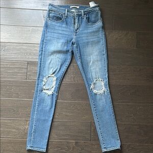 Levi's Blue Skinny Jeans with Distressed Details